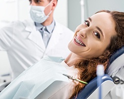 Braces patient attending dental appointment