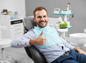 happy male dental patient