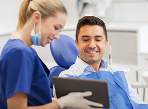 patient consultation at dental office