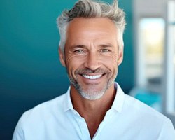 Healthy, smiling gray-haired man