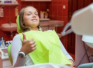 Dental patient relaxing after treatment with nitrous oxide sedation