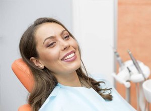 Smiling dental patient