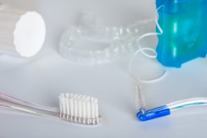 Invisalign and oral hygiene tools