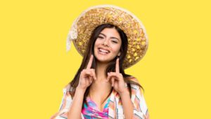 smiling young woman in summer clothes